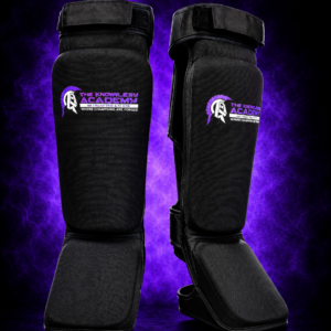 TKA Elastic Shin Guards – Black/Purple