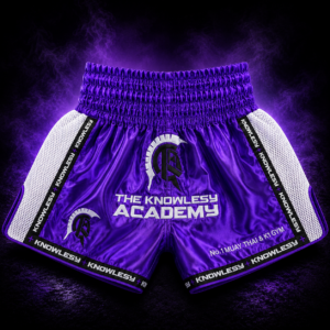 TKA Elite Muay Thai Shorts – Purple/White